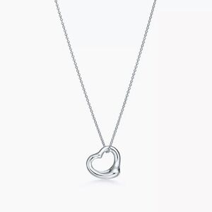 Tiffany & Co. Elsa Peretti Open Heart Pendant Necklace Sterling Silver
